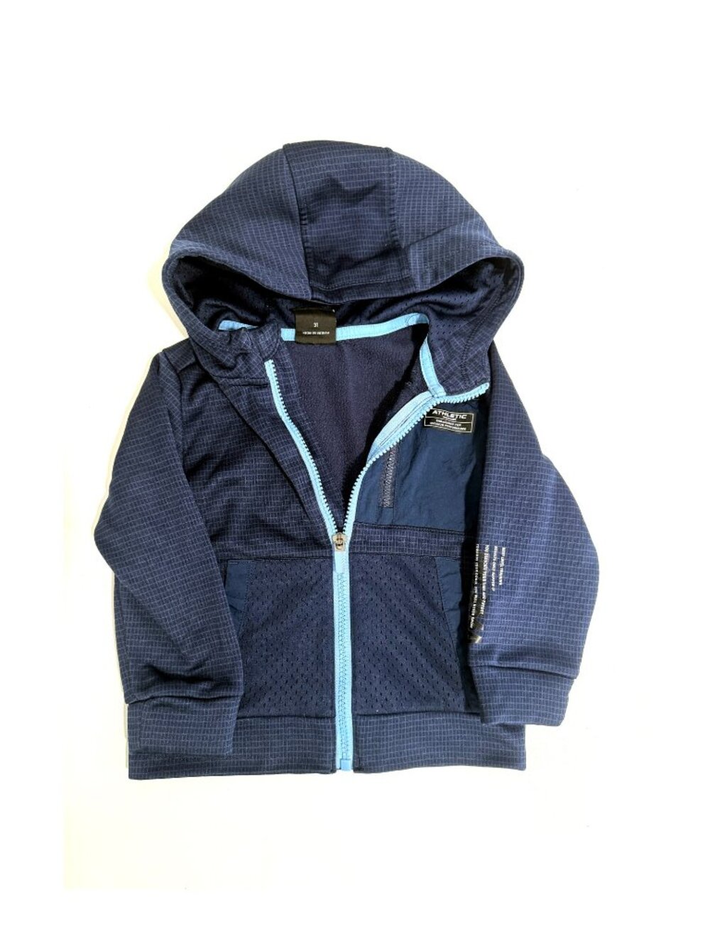 Athletic Works Navy Full Zip Hoodie Jacket 3T DriWorks